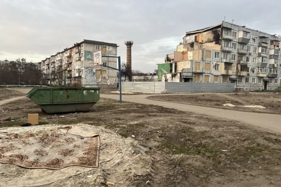 Здания, разрушенные ударом ракеты в Полтаве 1 февраля 2025 года. Фото: Belkis Wille/Human Rights Watch