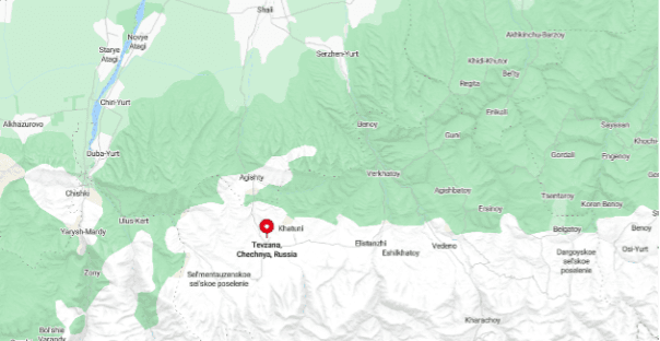 Карта местности Чечни