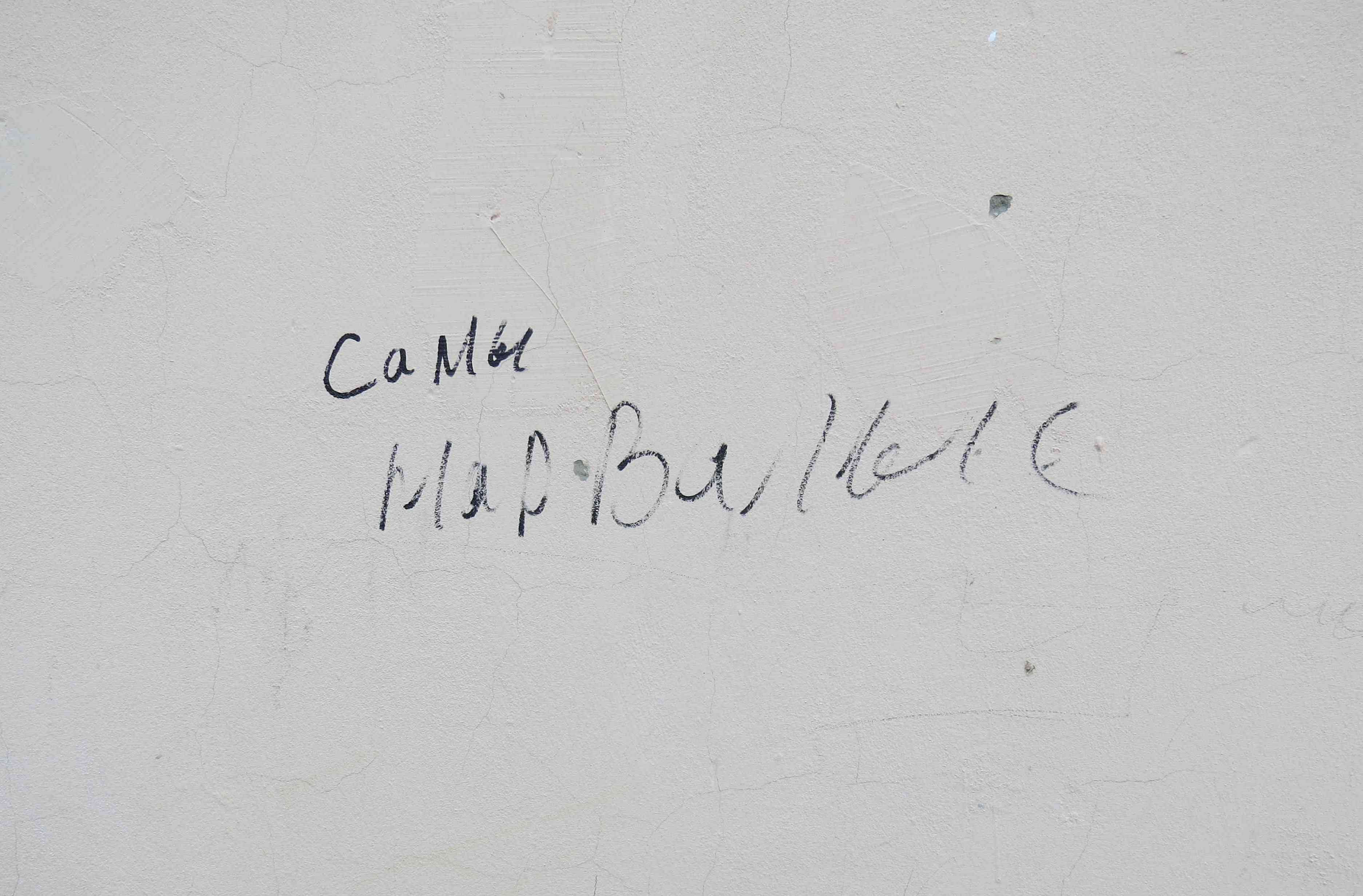 Надпись «Сами нарвались» на&nbsp;стене одного из&nbsp;многоквартирных домов, оставленная, по&nbsp;словам жителей, сотрудниками силовых структур.